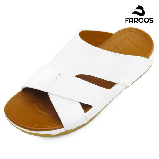 Faroos[F267]M106 White Gents Arabic Sandal