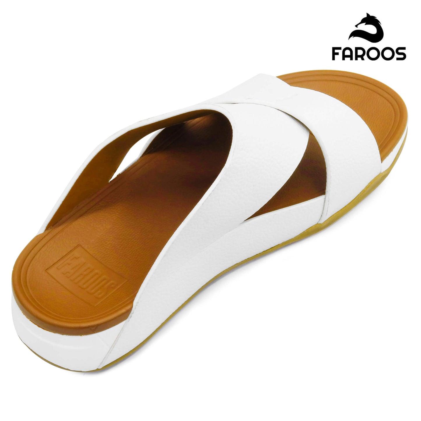 Faroos[F267]M106 White Gents Arabic Sandal