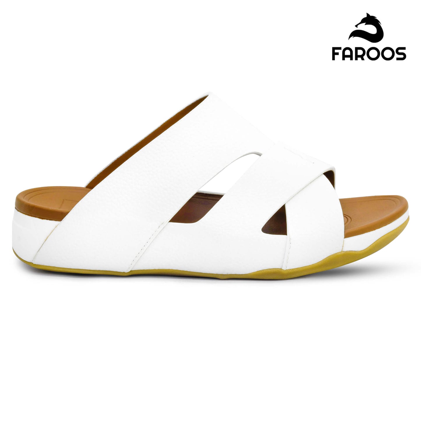 Faroos[F267]M106 White Gents Arabic Sandal