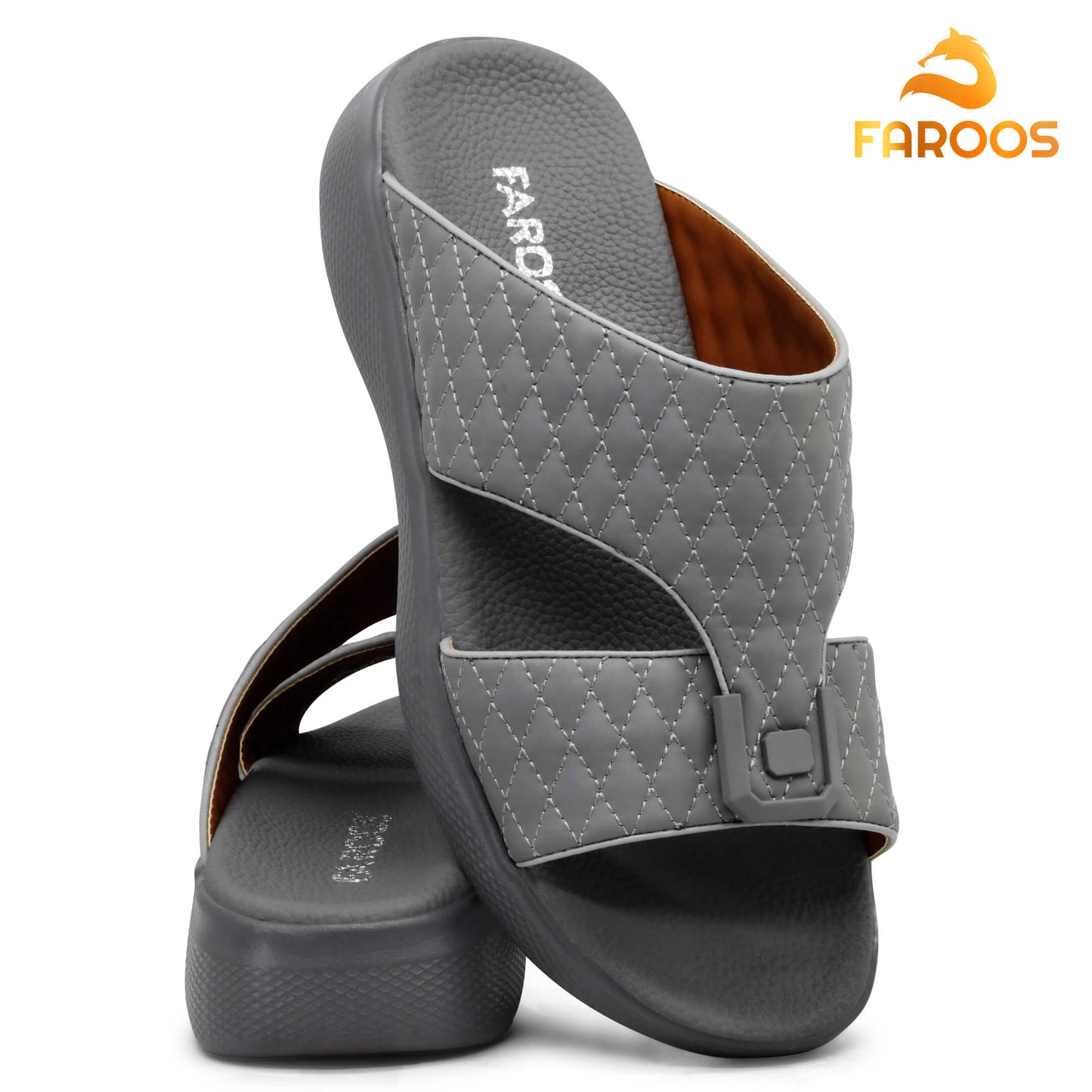 Faroos[F231]M007 Gray Gents Arabic Sandal