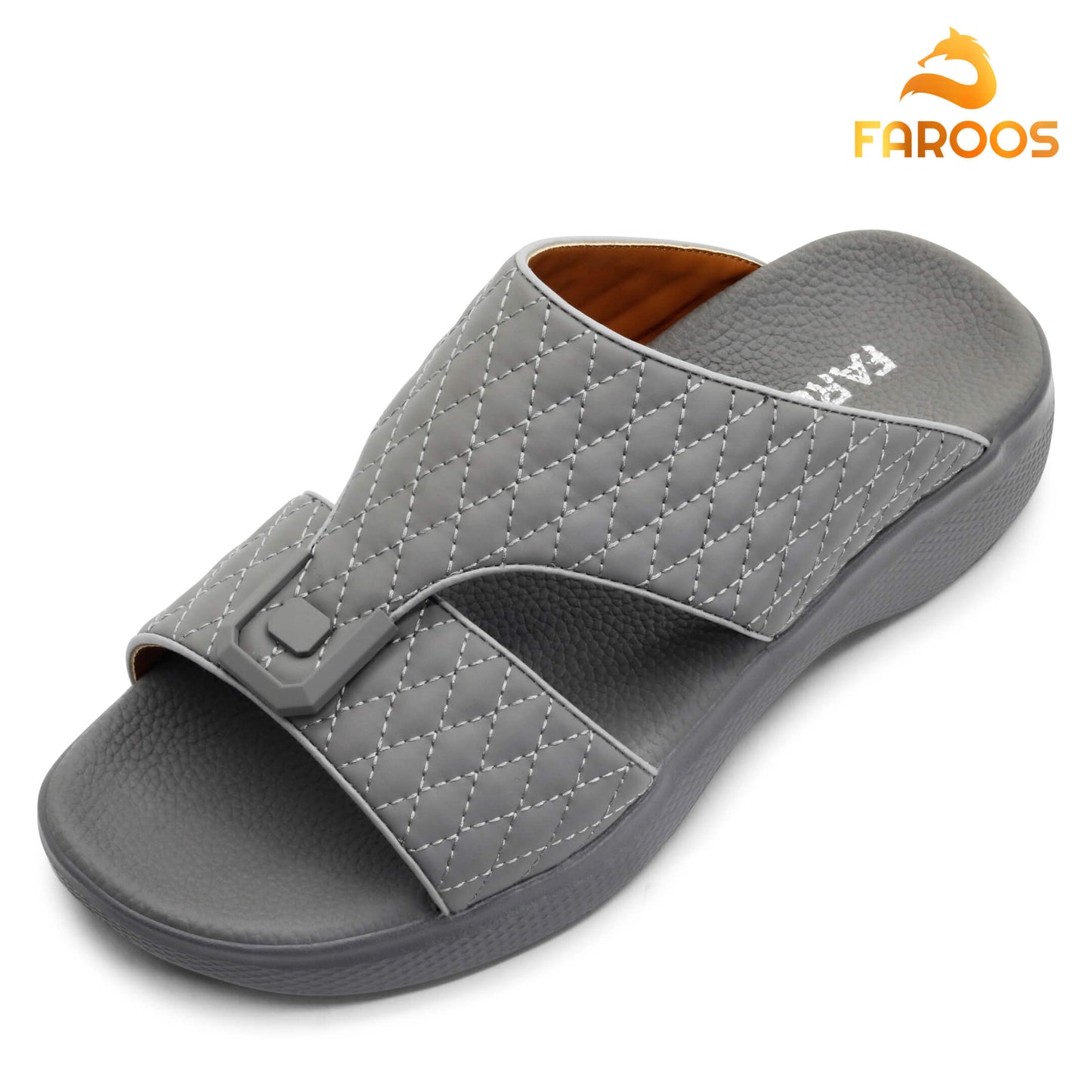 Faroos[F231]M007 Gray Gents Arabic Sandal
