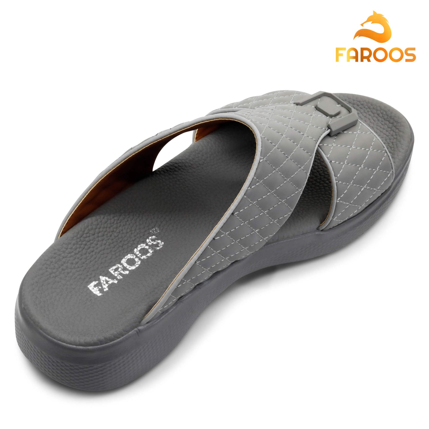 Faroos[F231]M007 Gray Gents Arabic Sandal