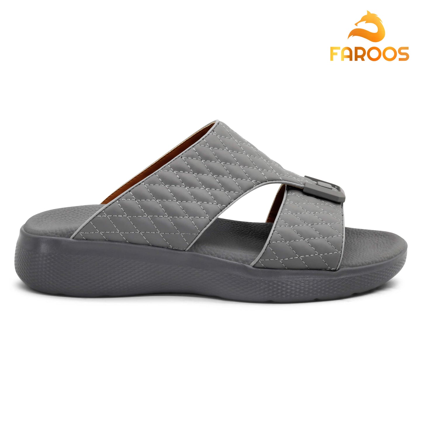 Faroos[F231]M007 Gray Gents Arabic Sandal