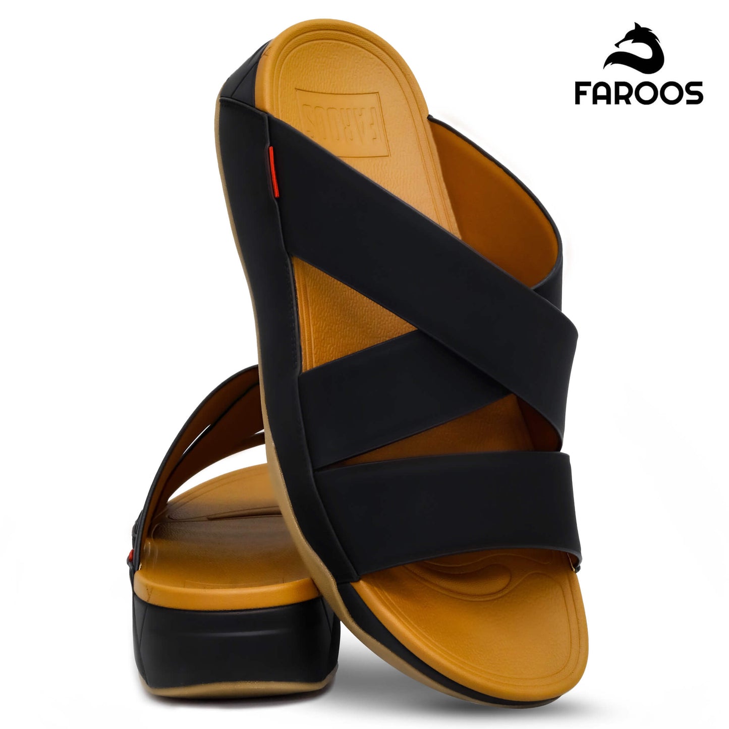 Faroos[F259]M100 Black Gents Arabic Sandal
