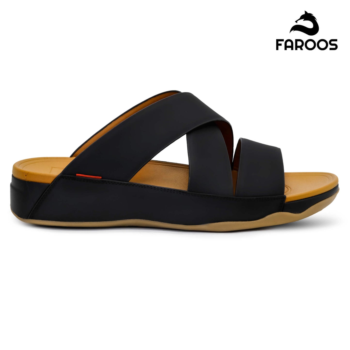 Faroos[F259]M100 Black Gents Arabic Sandal