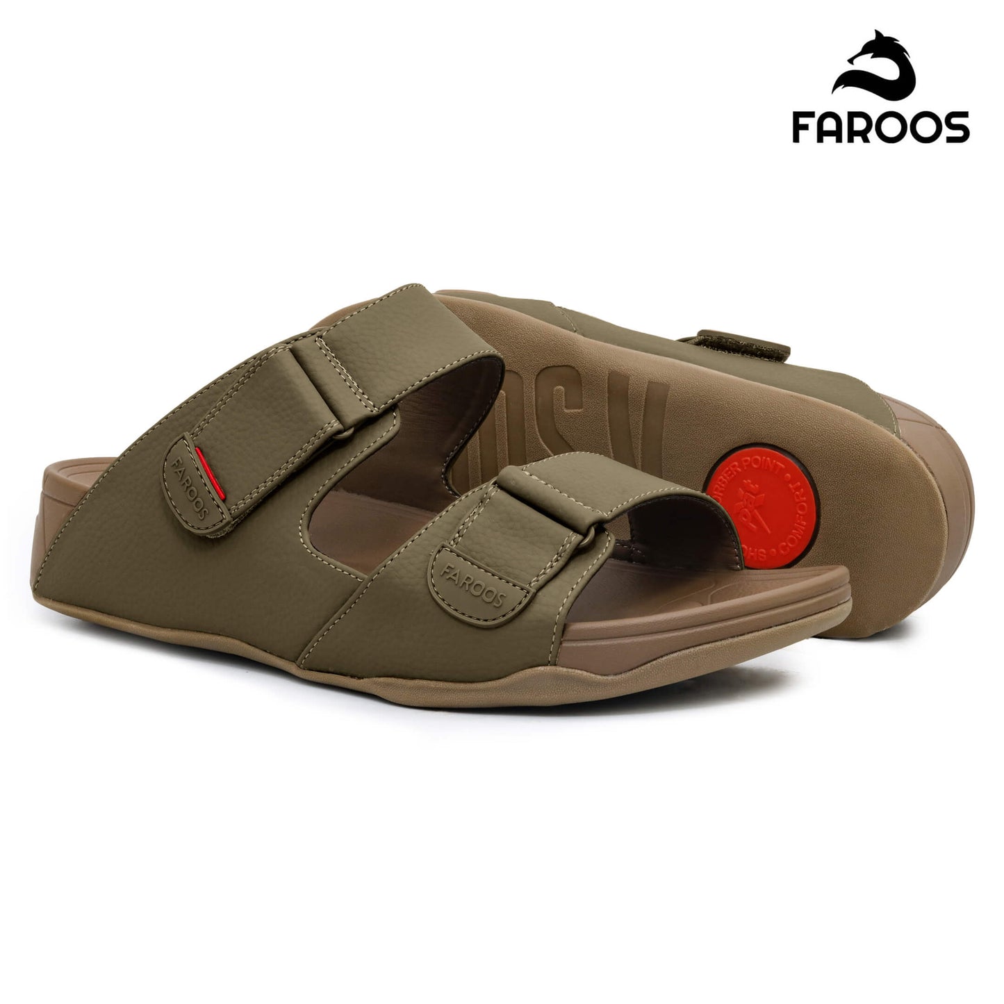 Faroos[F357]M124 Truffle Gents Arabic Sandal