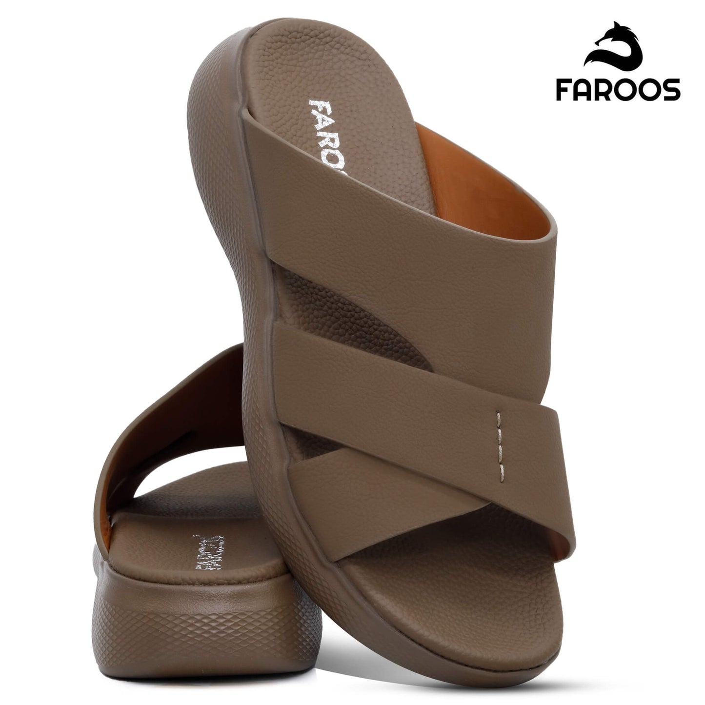 Faroos[F318]M070 Khaki Gents Arabic Sandal