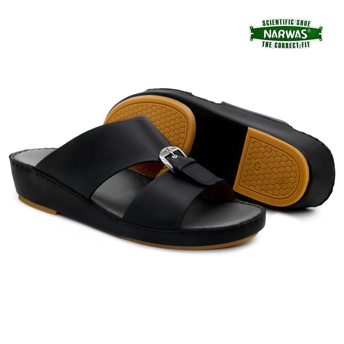 Narwas 2000[NG108] Black Gray Gents Arabic Sandal
