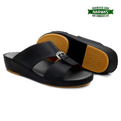 Narwas 2000[NG108] Black Gray Gents Arabic Sandal