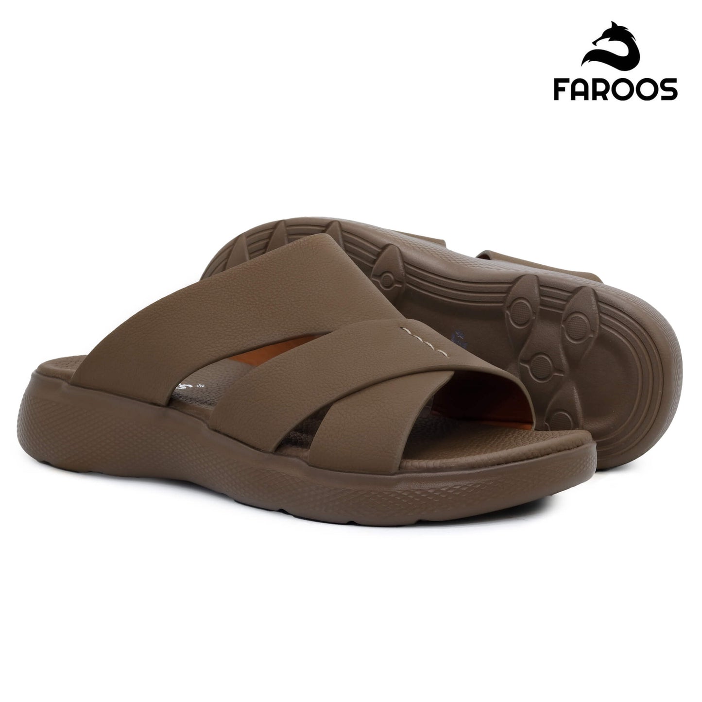 Faroos[F318]M070 Khaki Gents Arabic Sandal