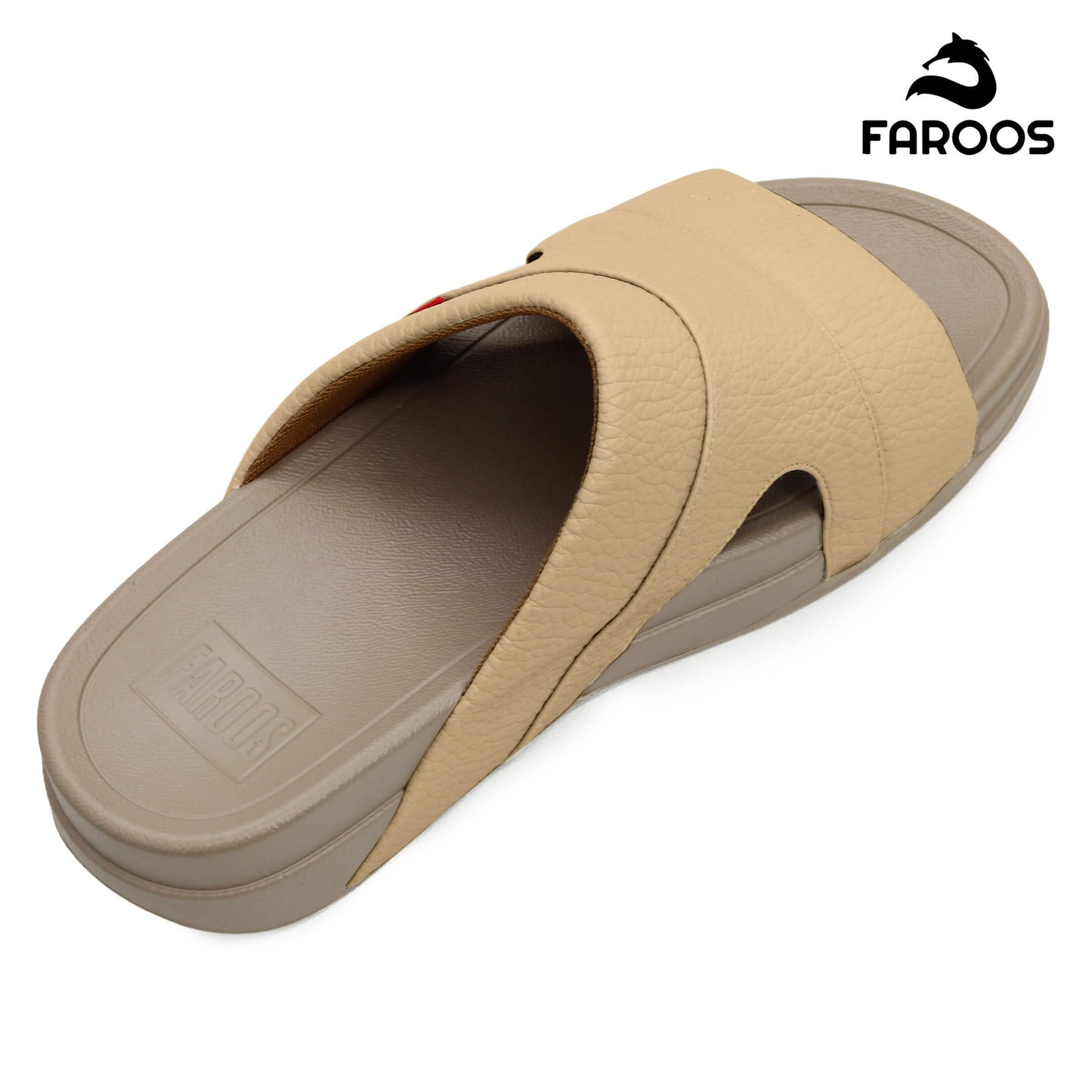 Faroos[F523]M002 Beige Gents Arabic Sandal