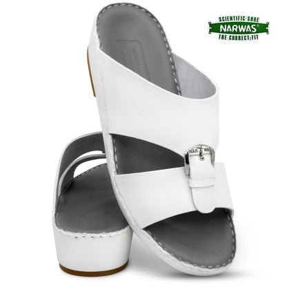 Narwas 2000[NG109] White Gray Gents Arabic Sandal