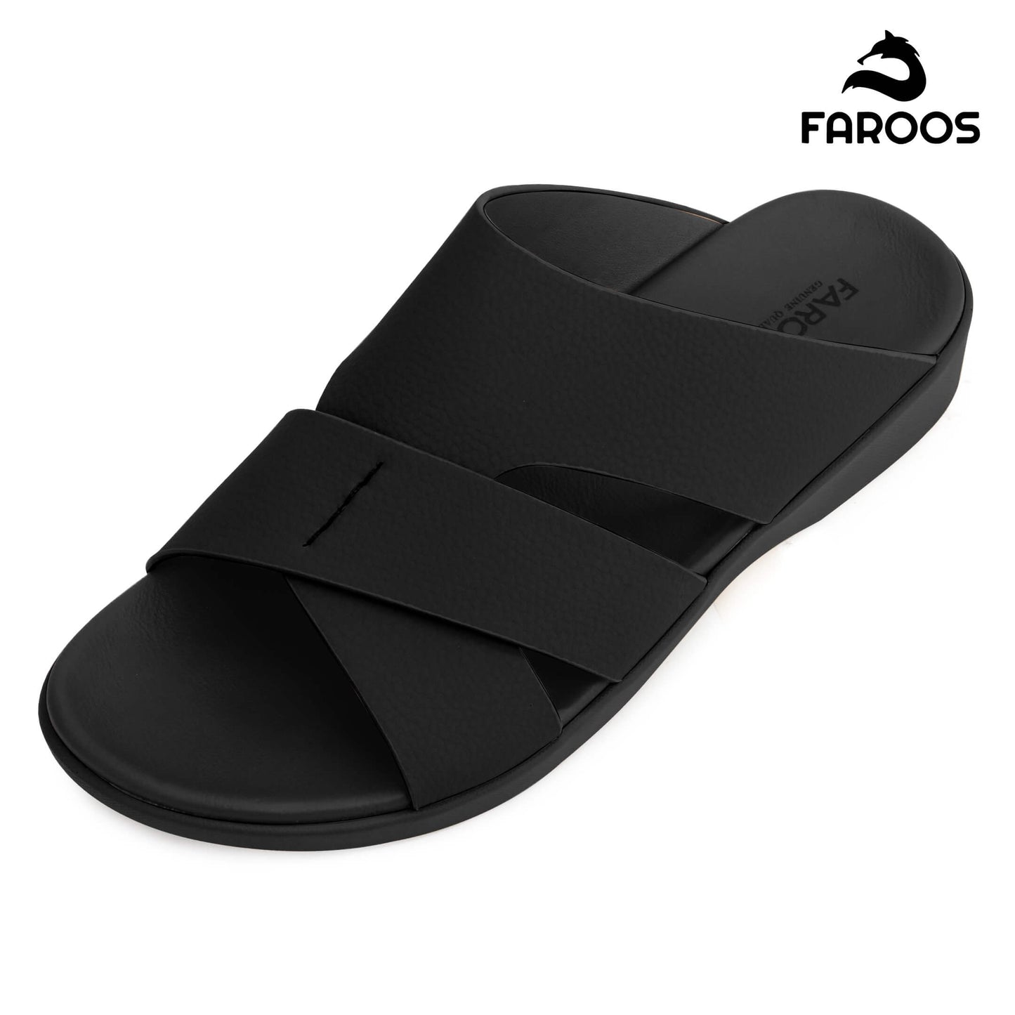 Faroos[F466]M266 Full Black Gents Arabic Sandal