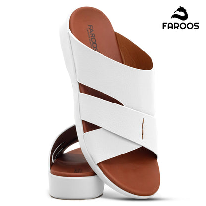 Faroos[F468]M266 White Gents Arabic Sandal