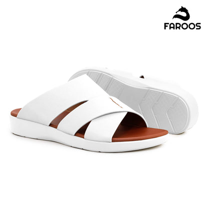 Faroos[F468]M266 White Gents Arabic Sandal
