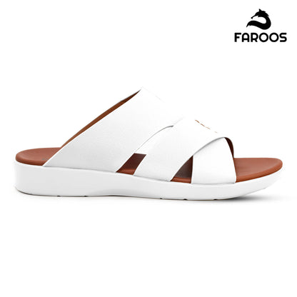 Faroos[F468]M266 White Gents Arabic Sandal