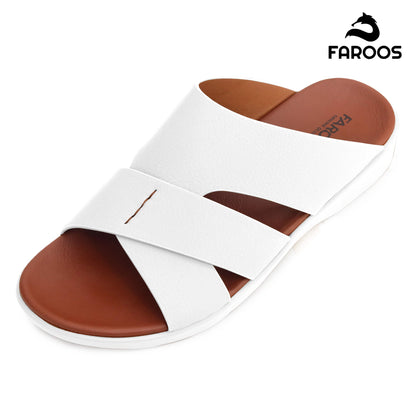 Faroos[F468]M266 White Gents Arabic Sandal