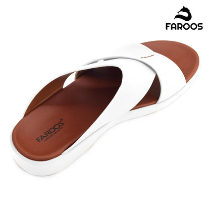 Faroos[F468]M266 White Gents Arabic Sandal