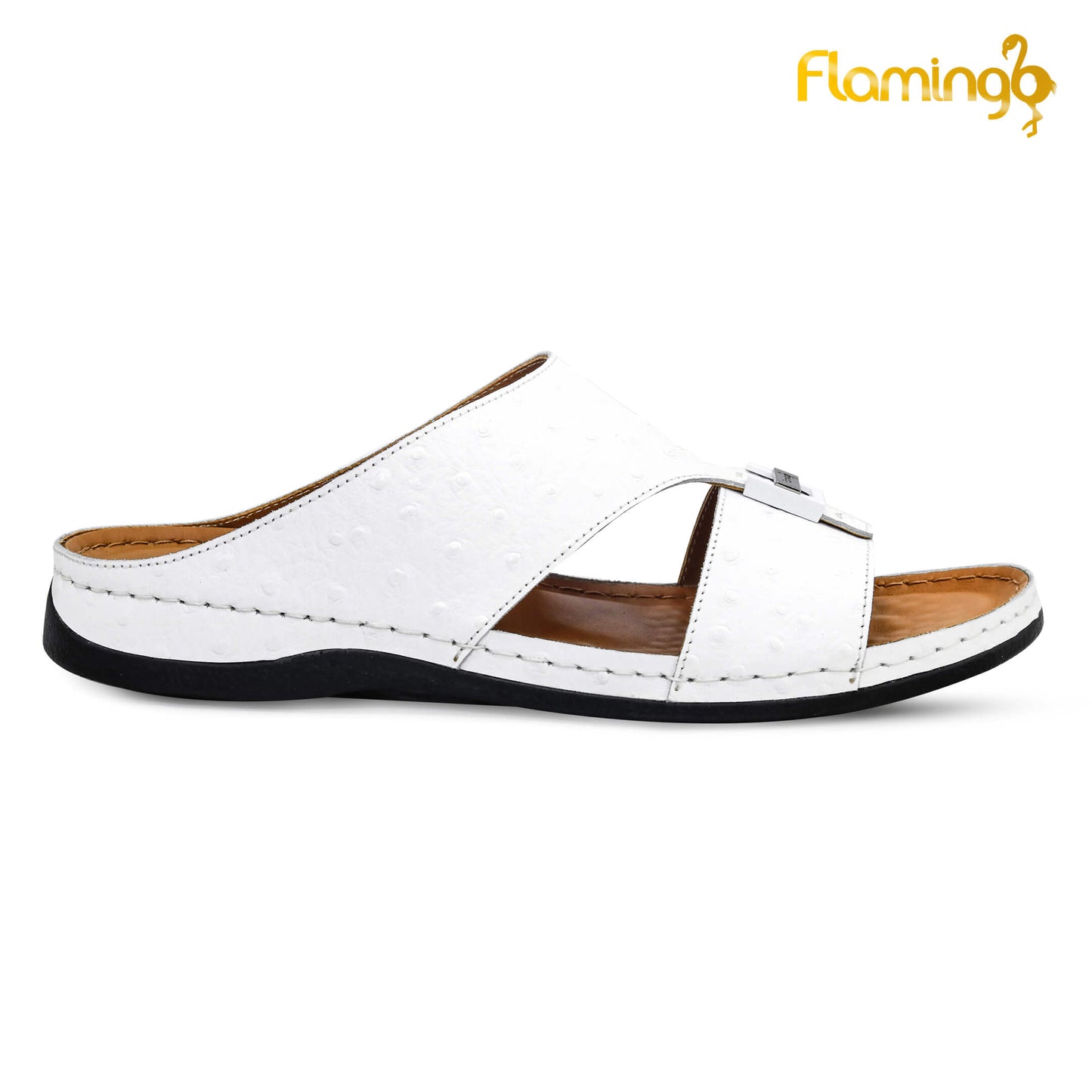 Flamingo [FG119]142 White Gents Arabic Medical Sandal