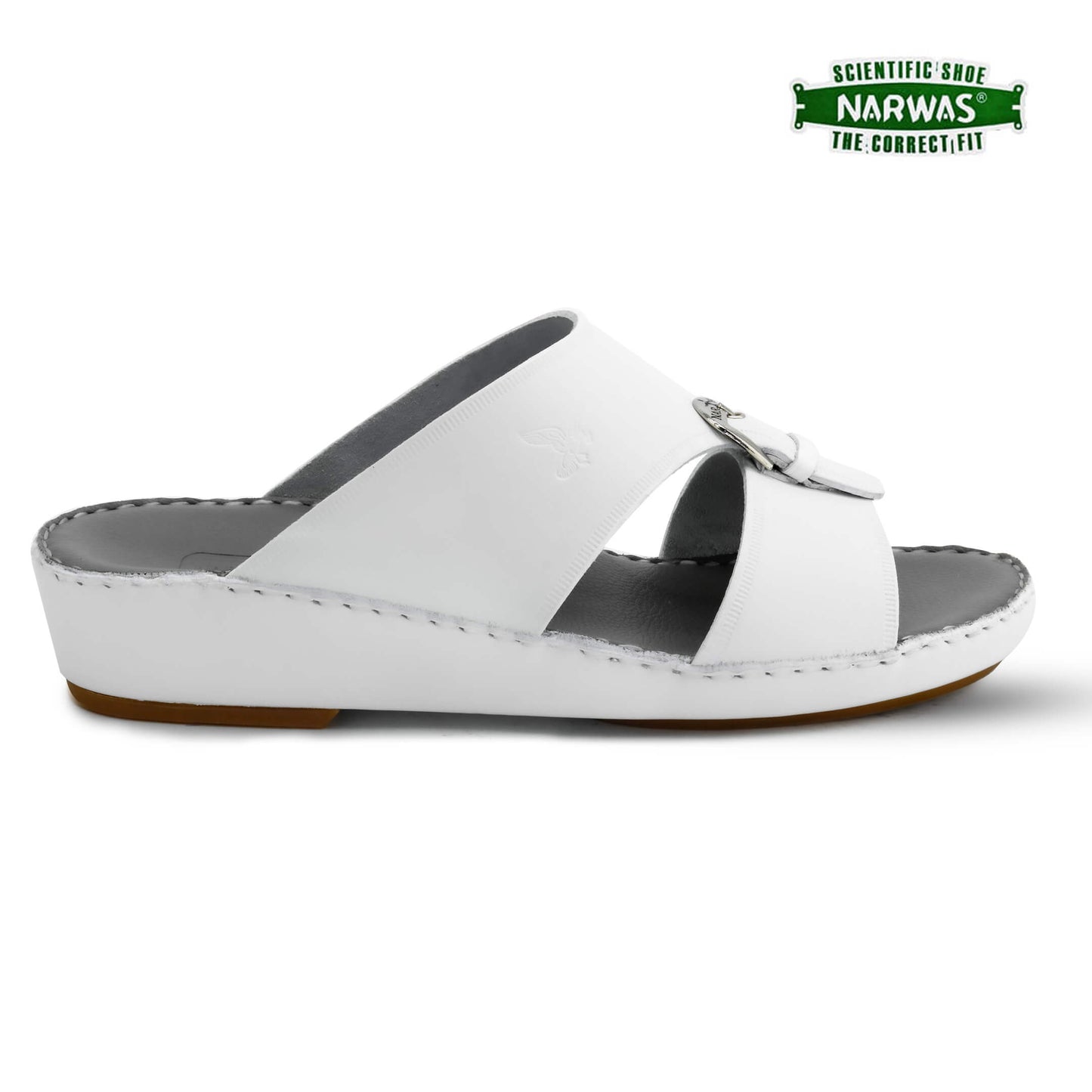 Narwas 2000[NG109] White Gray Gents Arabic Sandal