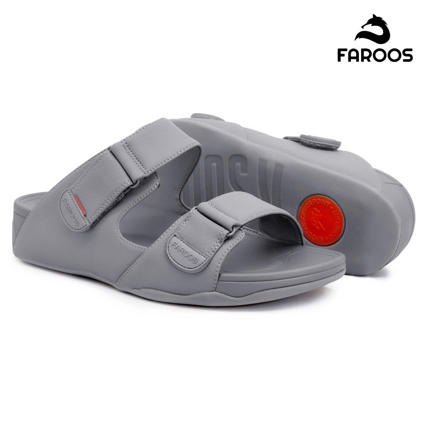 Faroos[F306]M120 Light Gray Gents Arabic Sandal