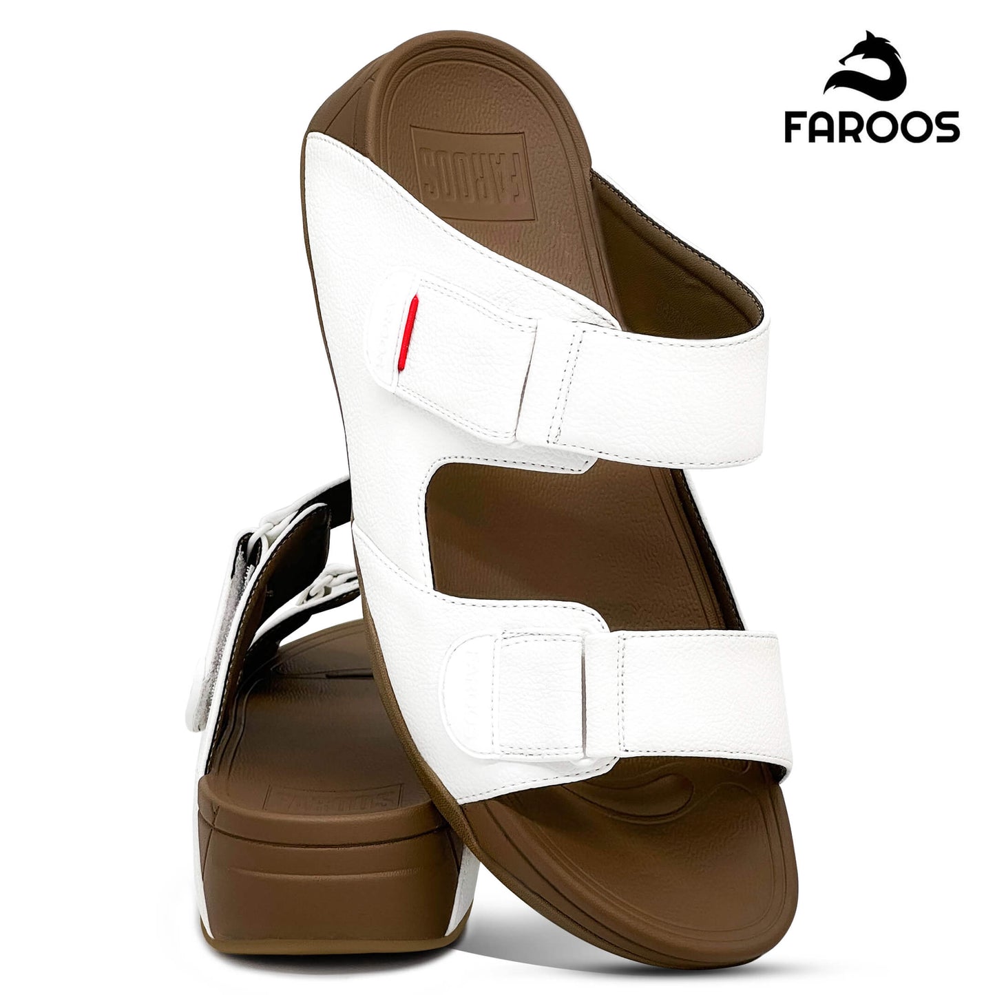 Faroos[F282]M051 White Gents Arabic Sandal