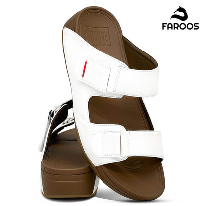 Faroos[F282]M051 White Gents Arabic Sandal