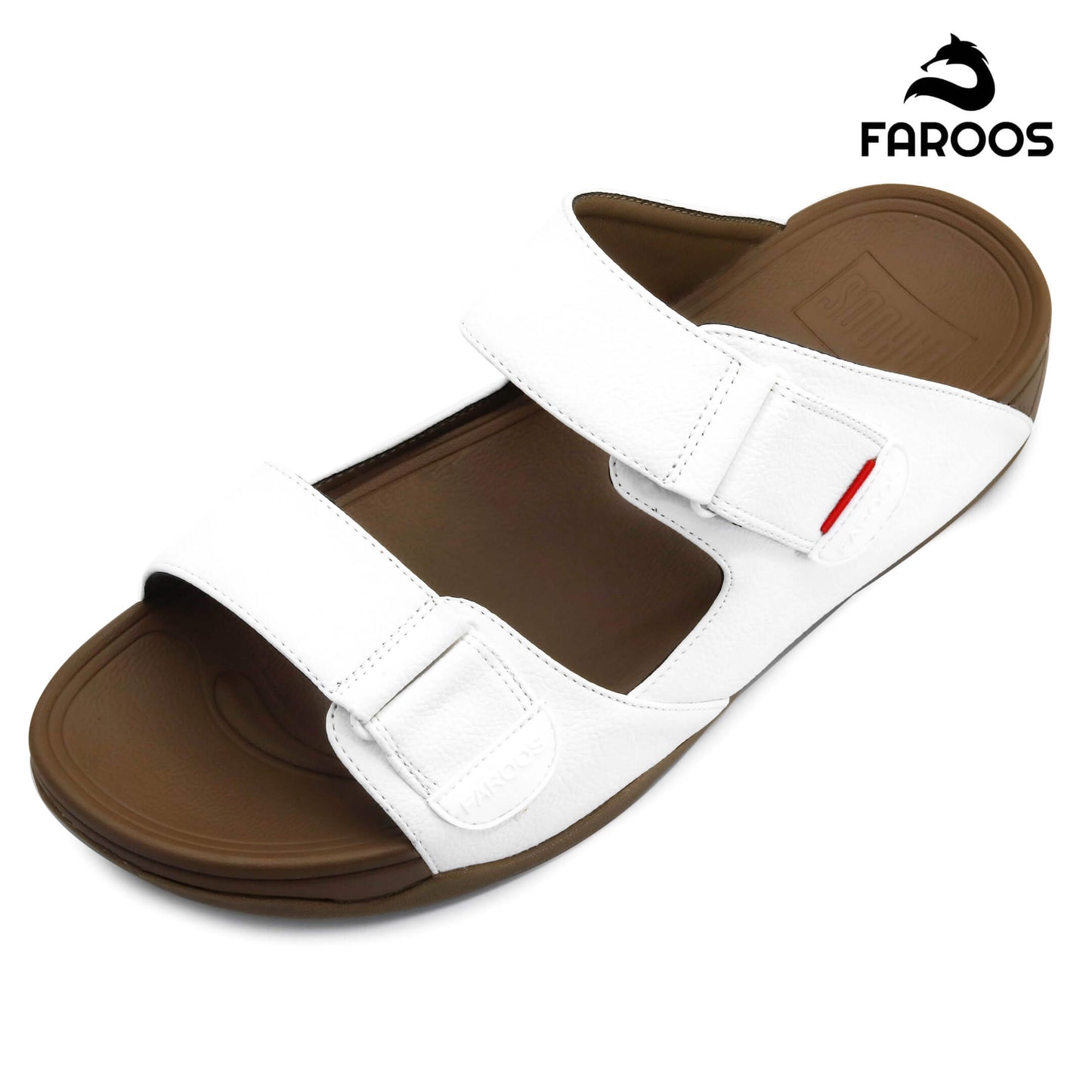 Faroos[F282]M051 White Gents Arabic Sandal