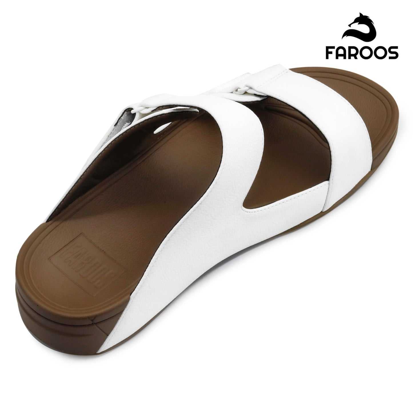 Faroos[F282]M051 White Gents Arabic Sandal