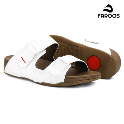 Faroos[F282]M051 White Gents Arabic Sandal