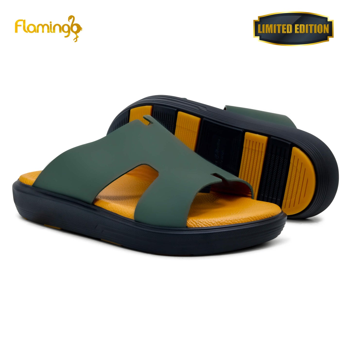 Flamingo Premium[FG110]7009 Olive Gents Arabic Sandal