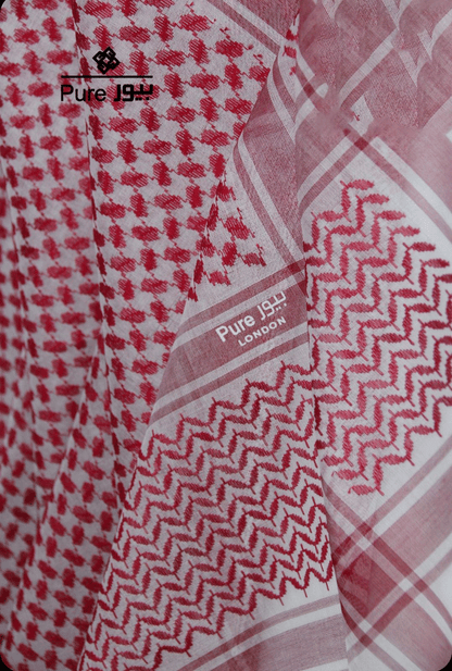 Pure London Red Arabic Ghutra for Men – Premium Lightweight & Breathable Fabric