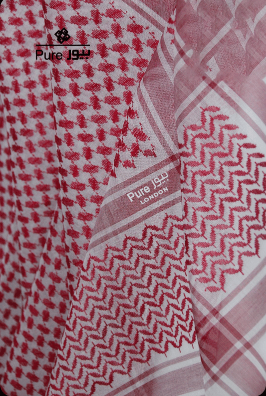 Pure London Red Arabic Ghutra for Men – Premium Lightweight & Breathable Fabric