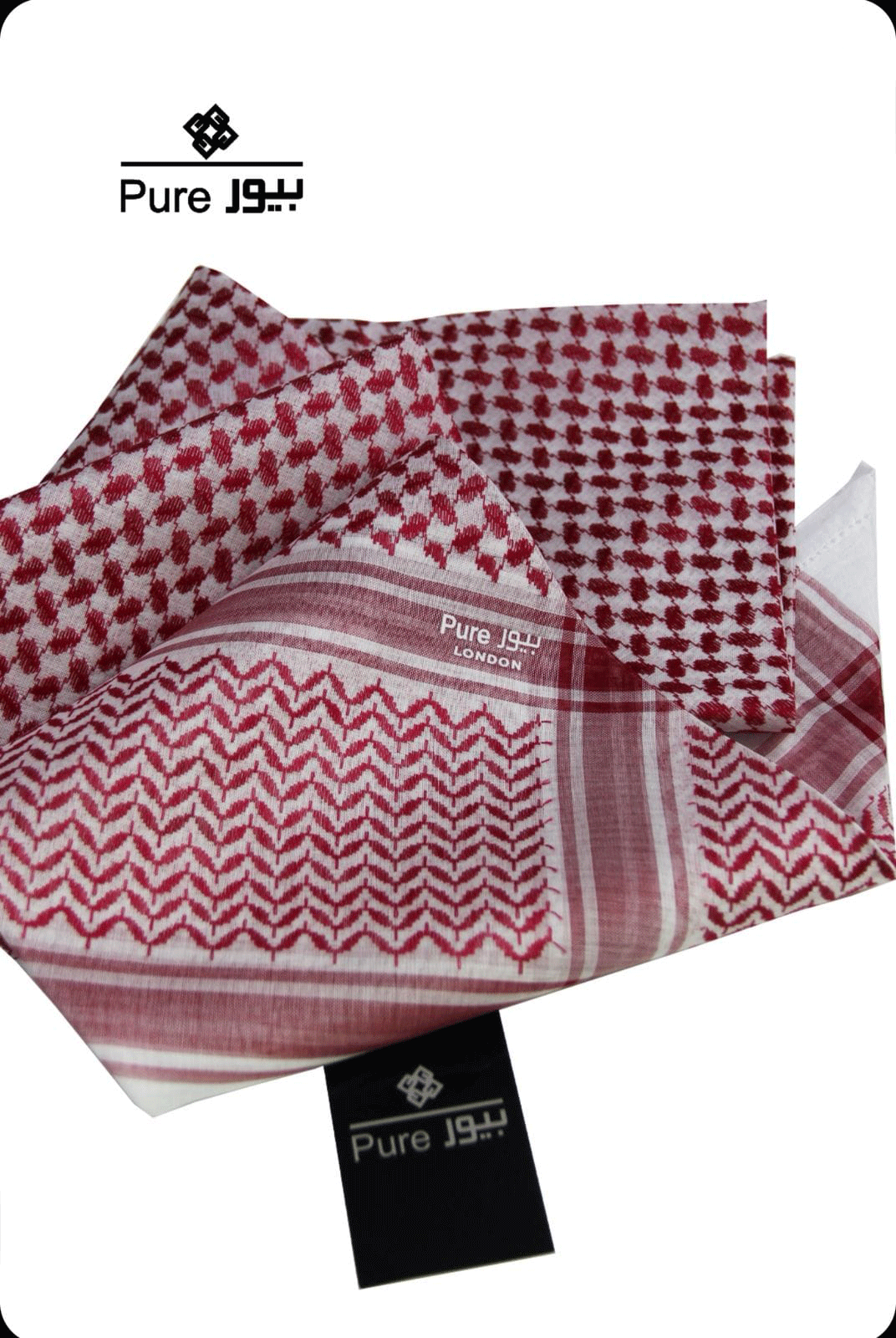 Pure London Red Arabic Ghutra for Men – Premium Lightweight & Breathable Fabric