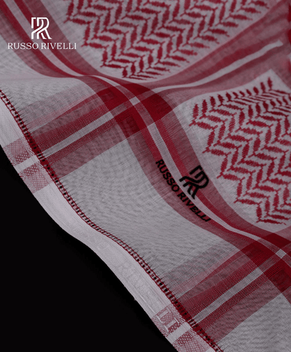 Russo Rivelli Luxury Red Arabic Ghutra for Men – Ultra-Light & Breathable Fabric