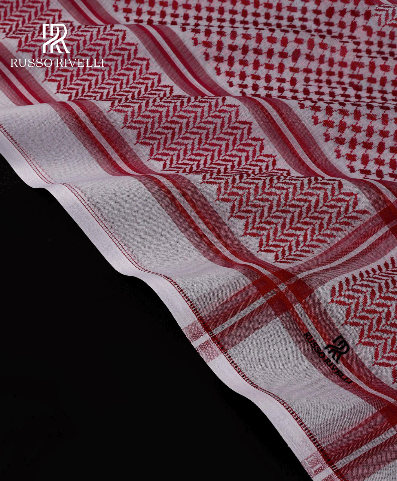Russo Rivelli Luxury Red Arabic Ghutra for Men – Ultra-Light & Breathable Fabric