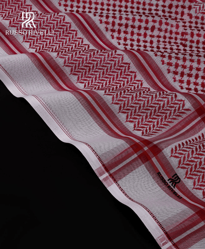 Russo Rivelli Luxury Red Arabic Ghutra for Men – Ultra-Light & Breathable Fabric