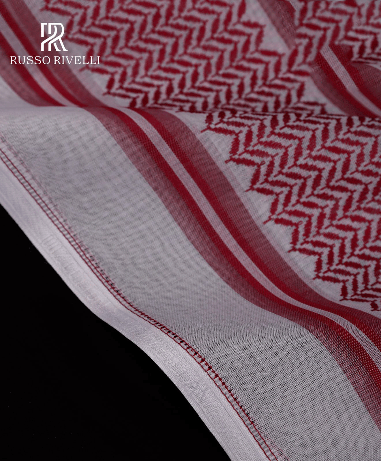 Russo Rivelli Luxury Red Arabic Ghutra for Men – Ultra-Light & Breathable Fabric