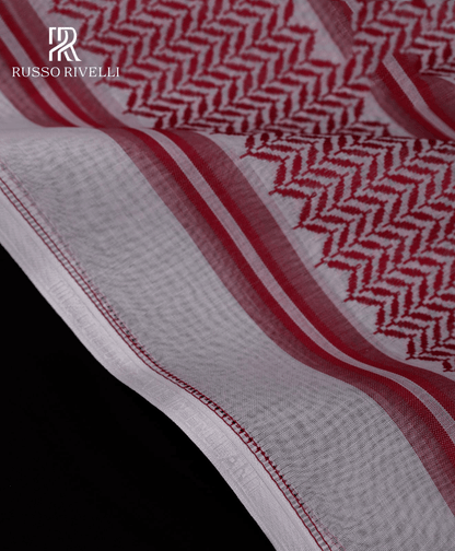 Russo Rivelli Luxury Red Arabic Ghutra for Men – Ultra-Light & Breathable Fabric